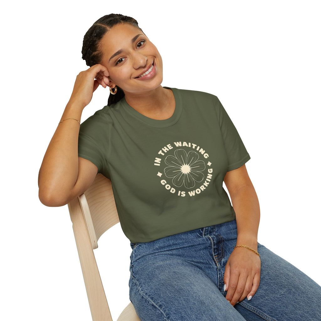 In the Waiting God Is Working Christian Gildan Unisex T-shirt | Women’s Faith Graphic Tee