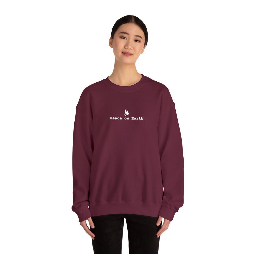 Peace on Earth Embroidered Gildan Christian Crewneck Unisex Sweatshirt | Christian gift | Christmas sweatshirt & gift