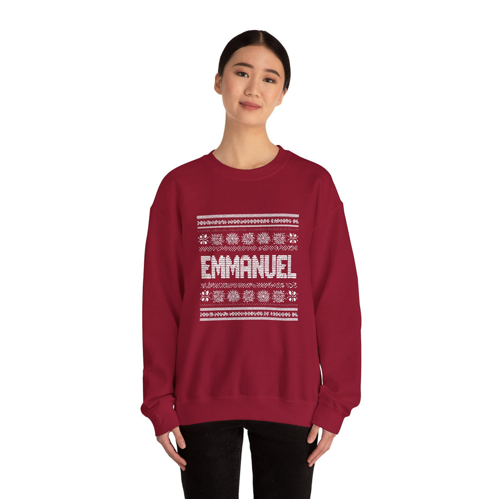 Emmanuel Gildan Unisex Christmas Crewneck Sweatshirt |Christian Holiday Gift