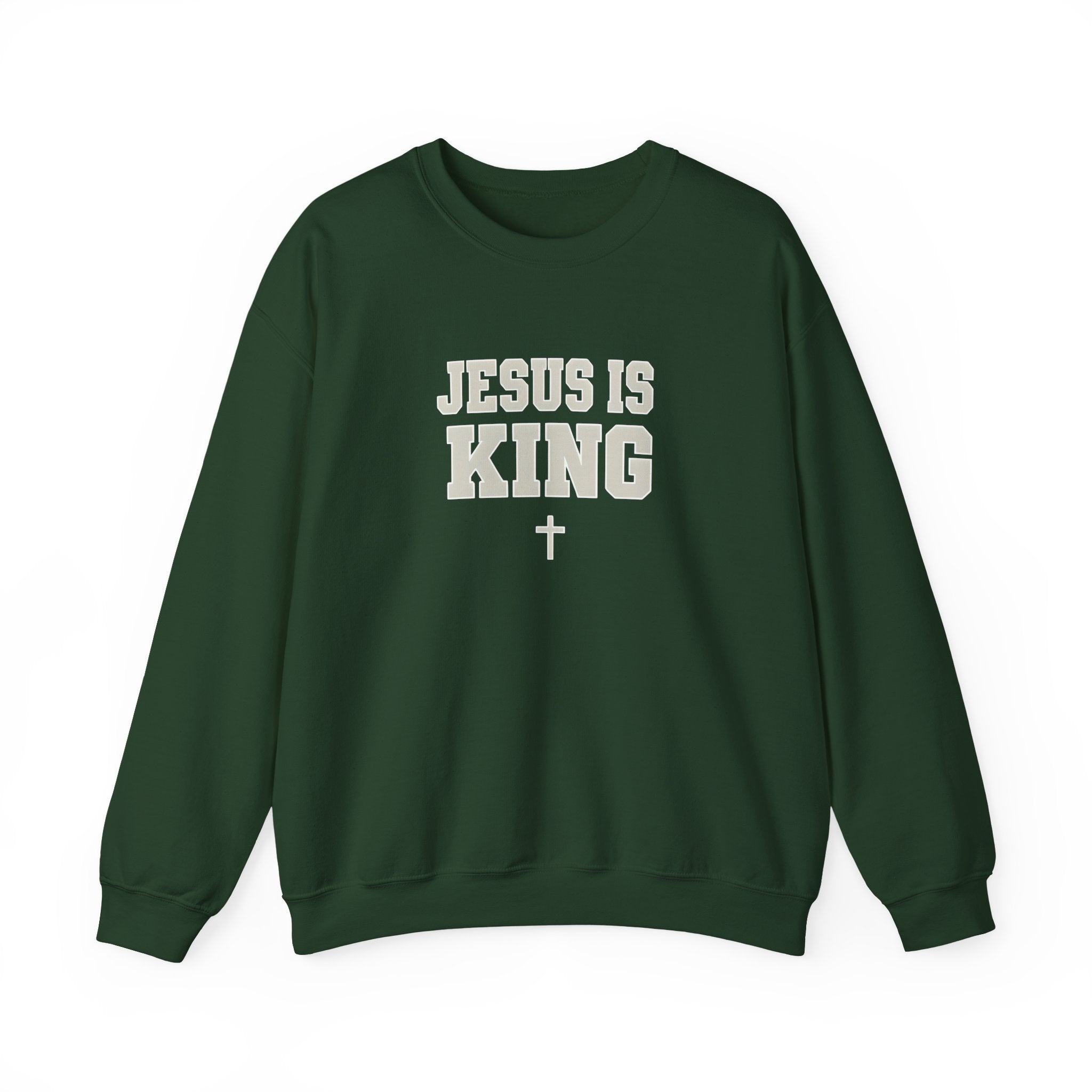 Jesus is King Gildan Unisex Crewneck Sweatshirt | Christian Apparel | Inspirational Gift | Cozy Everyday Wear
