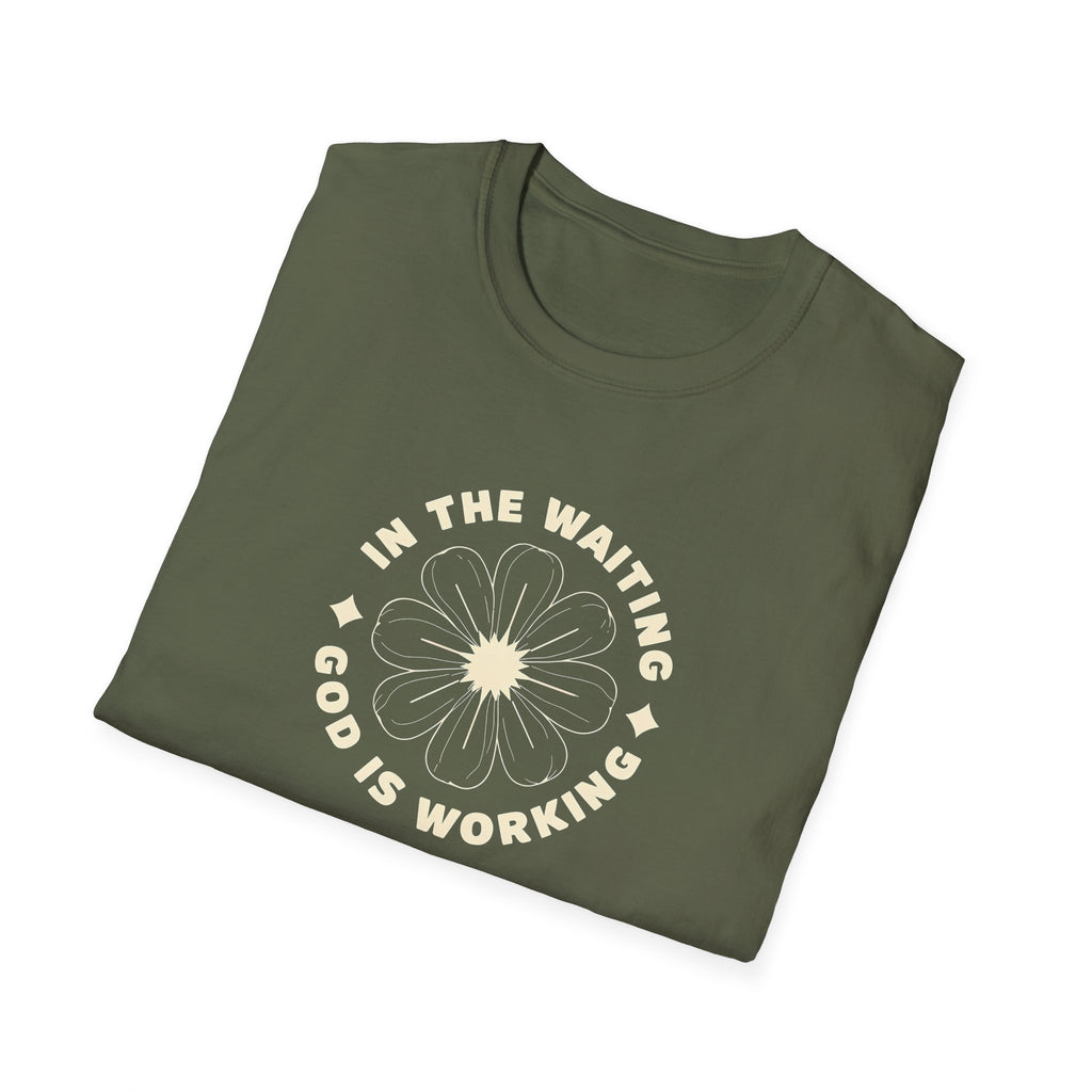 In the Waiting God Is Working Christian Gildan Unisex T-shirt | Women’s Faith Graphic Tee
