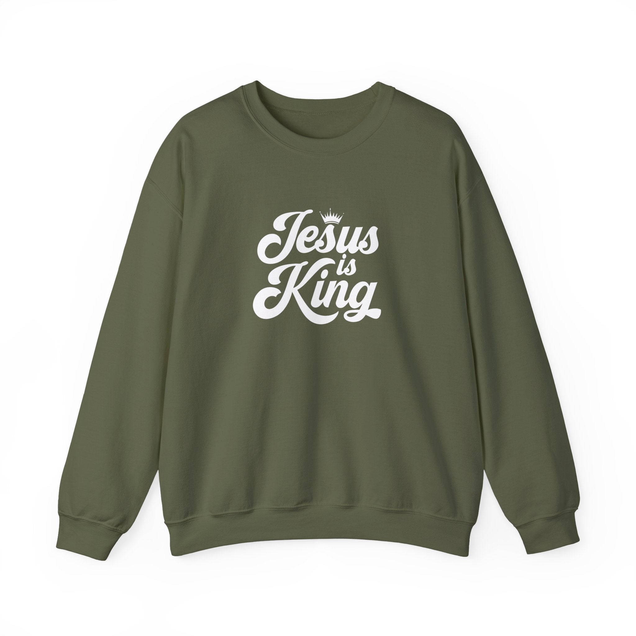 Jesus Is King Christian Gildan Unisex Crewneck Sweatshirt | Faith Apparel |  Religious Gift