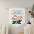 Christian Home Decor Pennant – Inspirational Wall Hanging with Floral Design – Uplifting Gift for Home or Office
