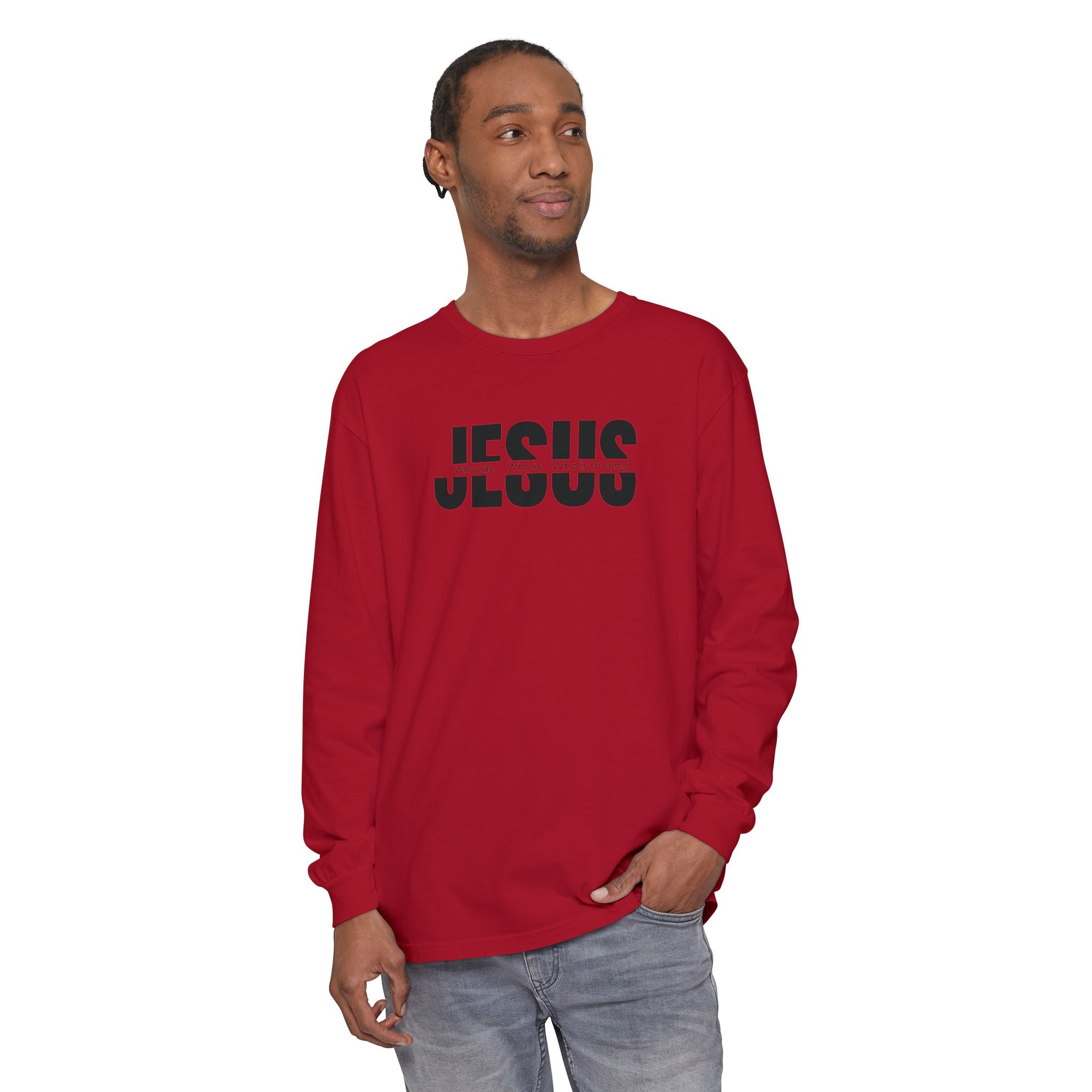 Jesus Comfort Colors Christian Long Sleeve Shirt | Faith Graphic Tee | Garment Dyed Cotton