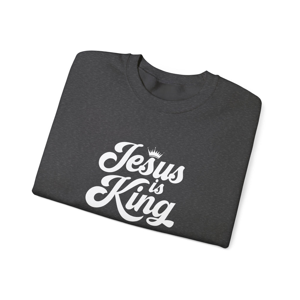 Jesus Is King Christian Gildan Unisex Crewneck Sweatshirt | Faith Apparel |  Religious Gift