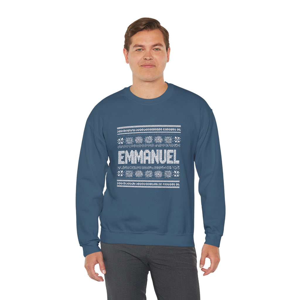 Emmanuel Gildan Unisex Christmas Crewneck Sweatshirt |Christian Holiday Gift
