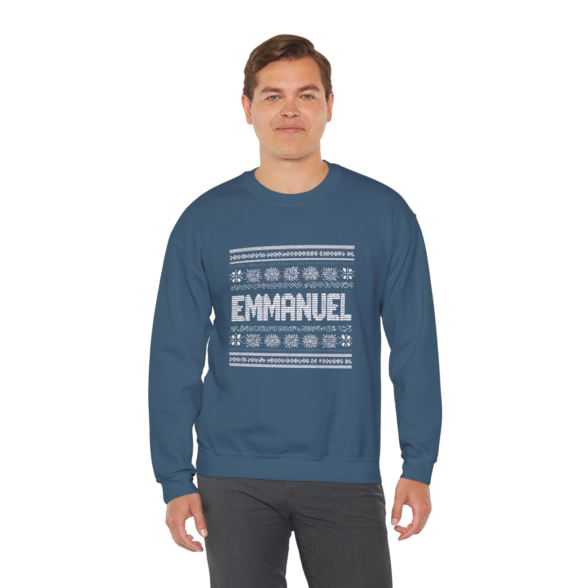 Emmanuel Gildan Unisex Christmas Crewneck Sweatshirt |Christian Holiday Gift