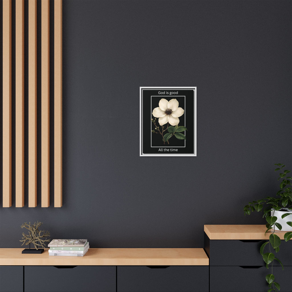God is Good All The Time Christian Framed Matte Canvas Wall Art | Faith Inspirational Home Decor