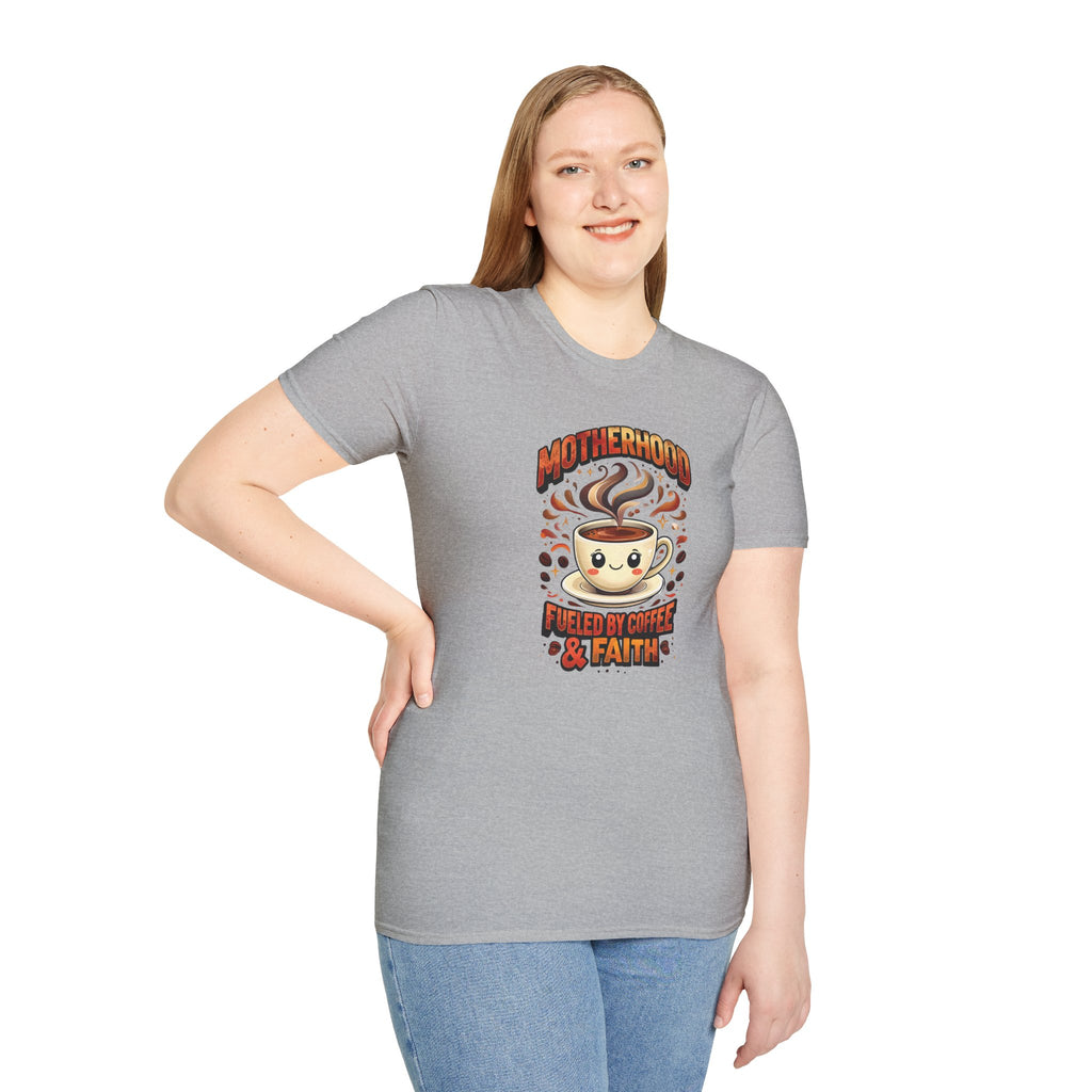 Motherhood Fueled By Coffee & Faith Gildan tshirt | Christian Mom Shirt and gift