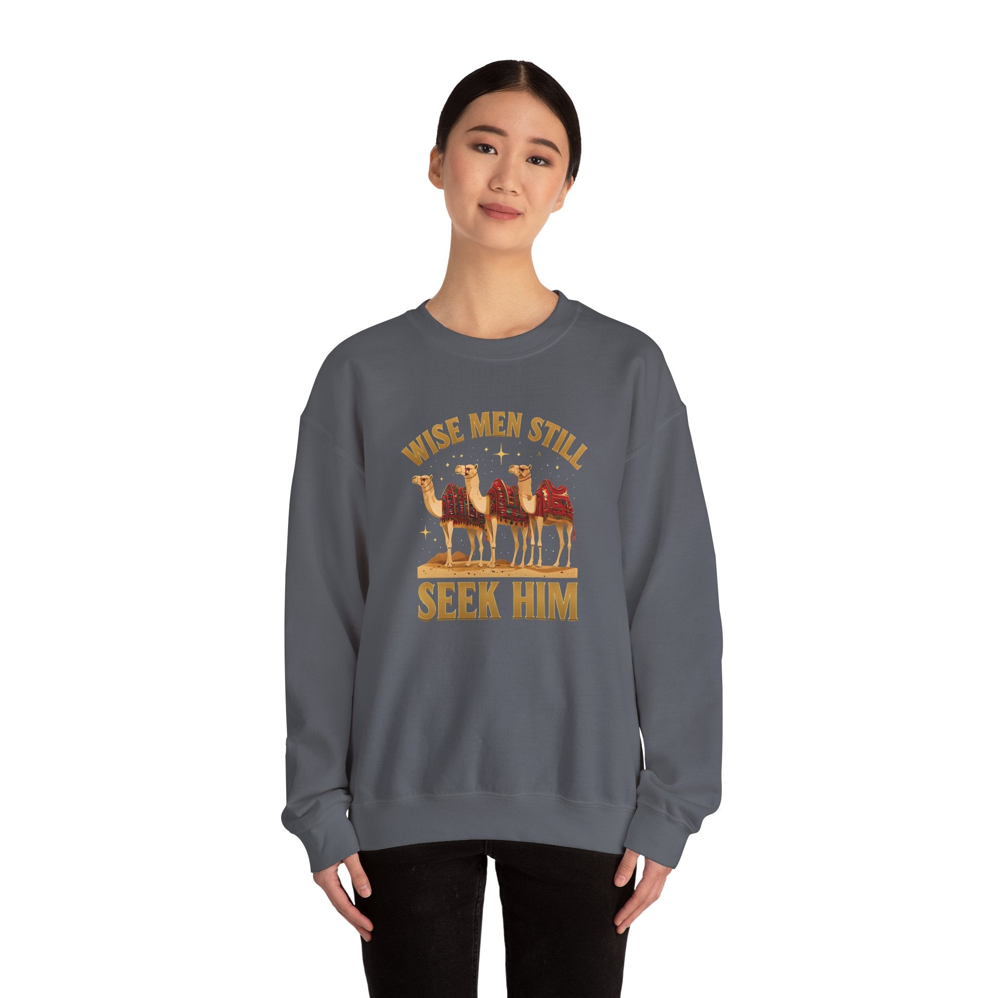 Wise Men Still Seek Him Gildan Unisex Crewneck Sweatshirt | Gift for Men | Religious Holiday Apparel