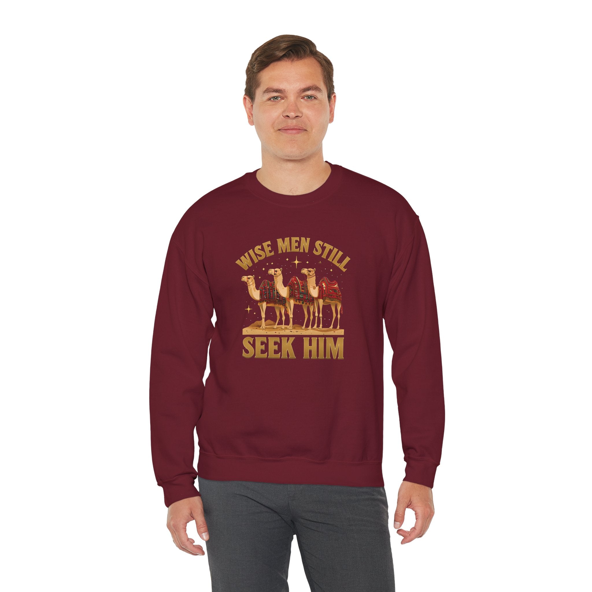 Wise Men Still Seek Him Gildan Unisex Crewneck Sweatshirt | Gift for Men | Religious Holiday Apparel