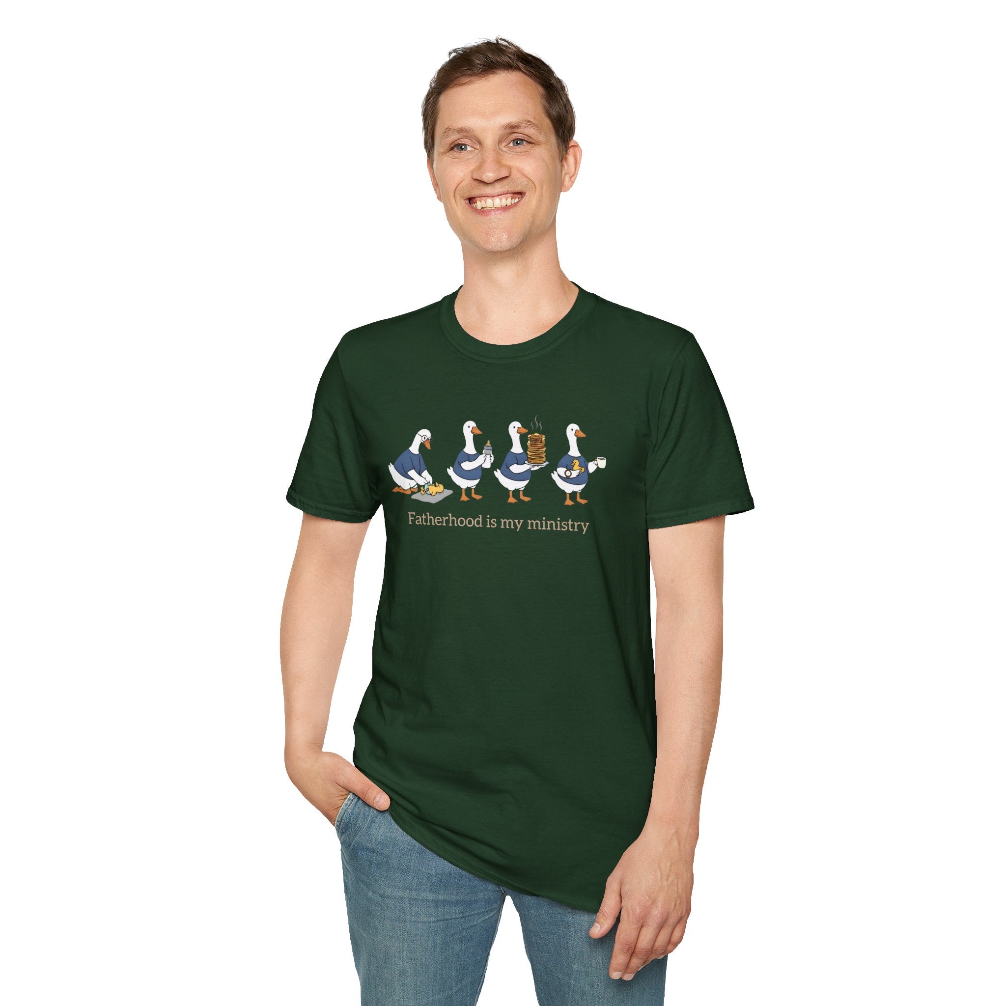 Fatherhood Is My Ministry Gildan T-Shirt | Christian Dad Gift | Faith-Based Tee
