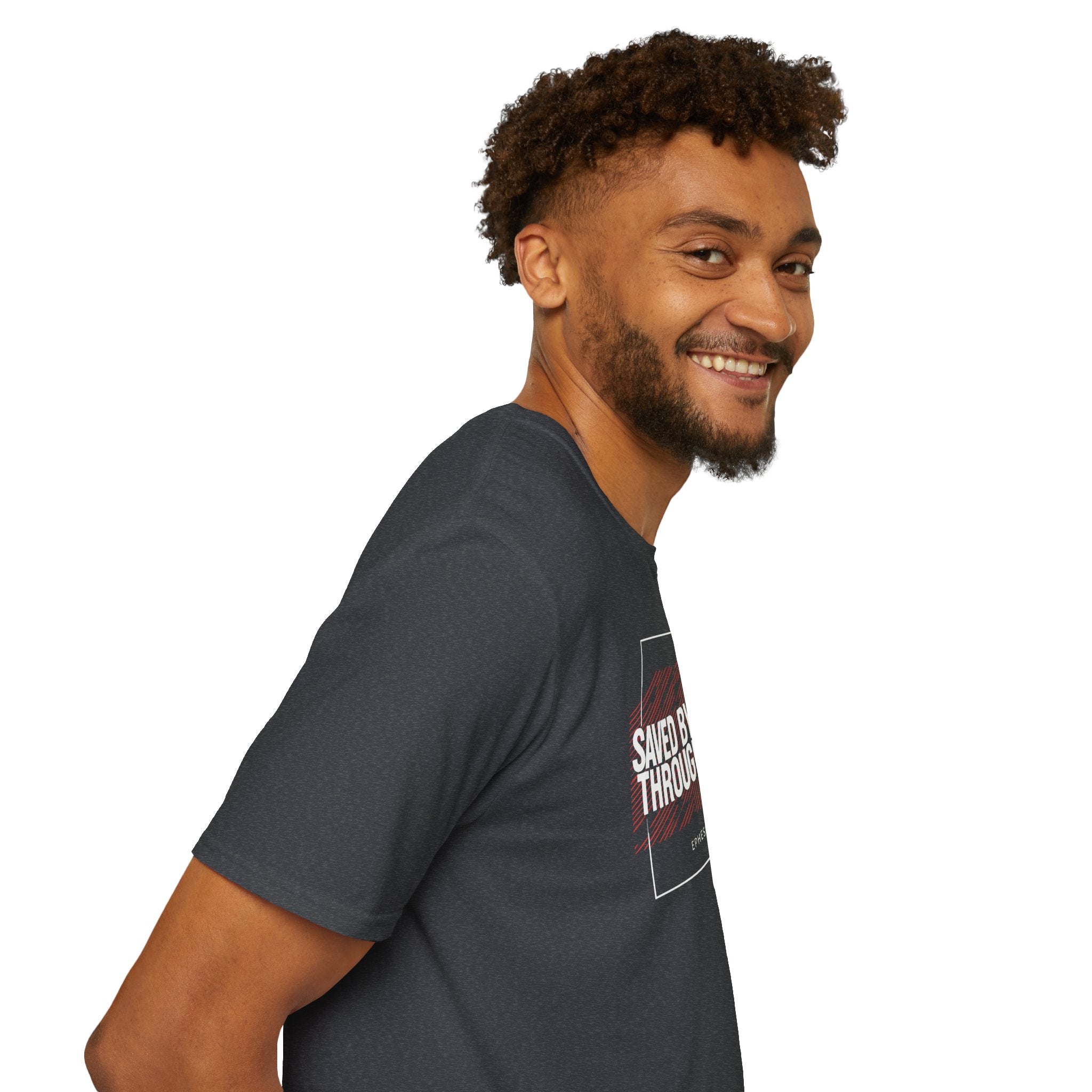 Saved by Grace Through Faith Gildan T-Shirt – Ephesians 2:8 Scripture Tee – Unisex Gilden Christian Shirt