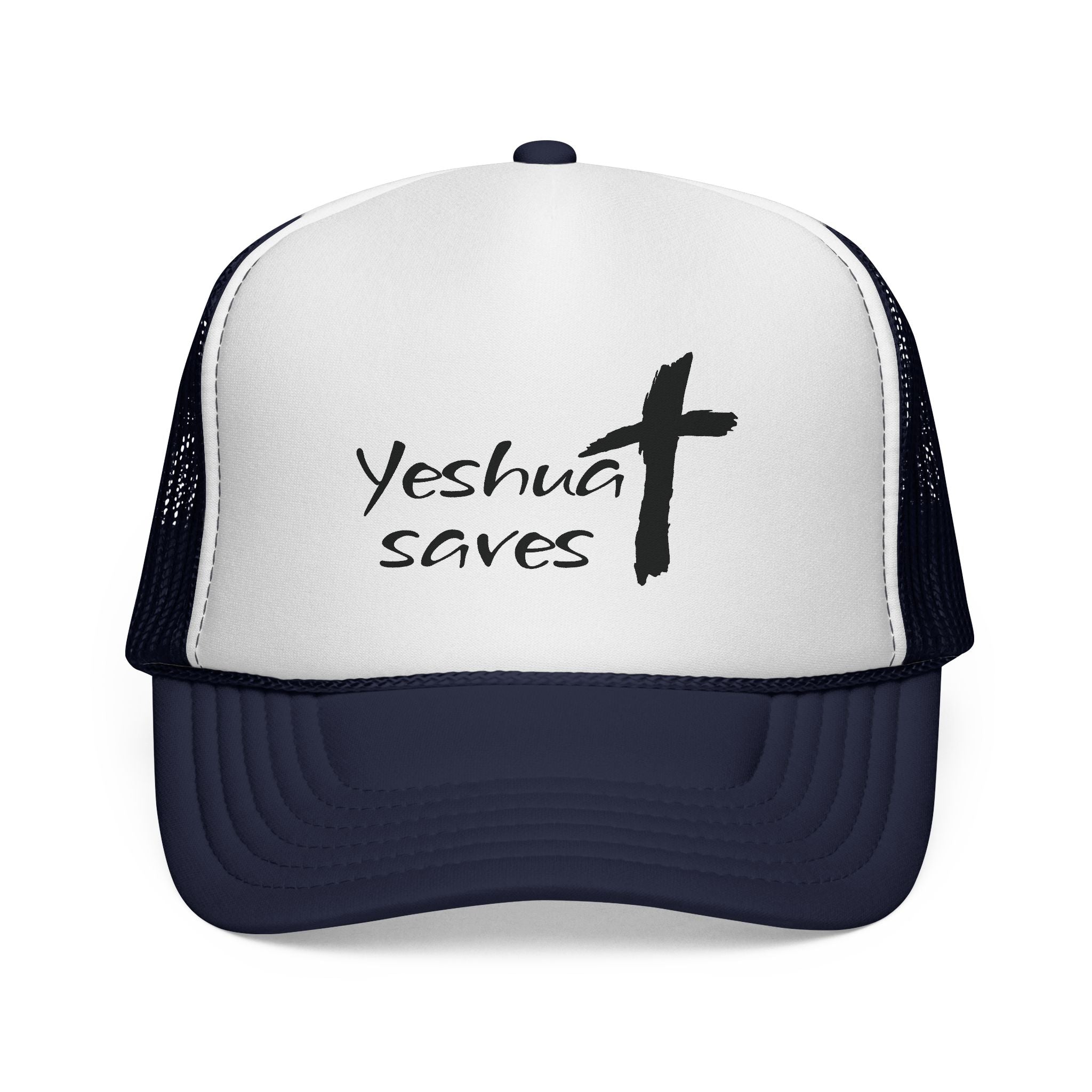 Yeshua Saves Trucker Hat | Christian Faith Snapback Cap | Jesus Saves Mesh Hat | Christian Streetwear Hat