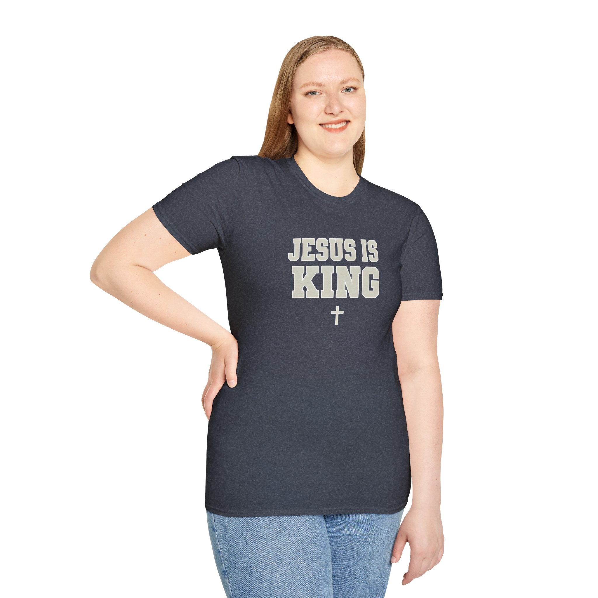 Jesus is King Unisex Gildan Softstyle T-Shirt | Christian Faith Apparel | Christian Gifts