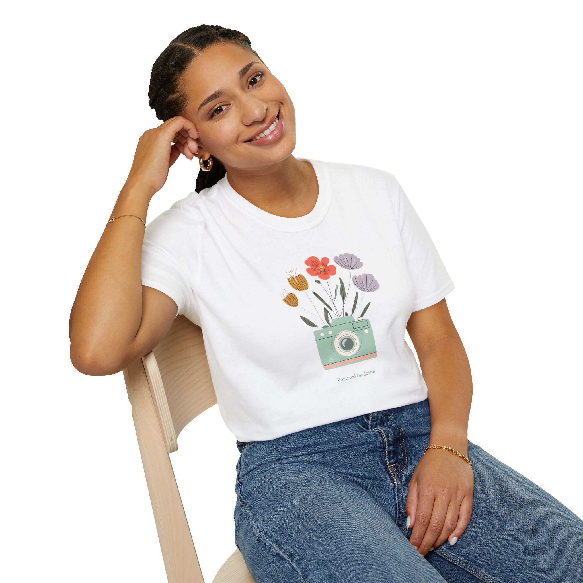 Focused on God Gildan Christian T Shirt | Faith Based Unisex Crewneck Tee | Christian Gift for her
