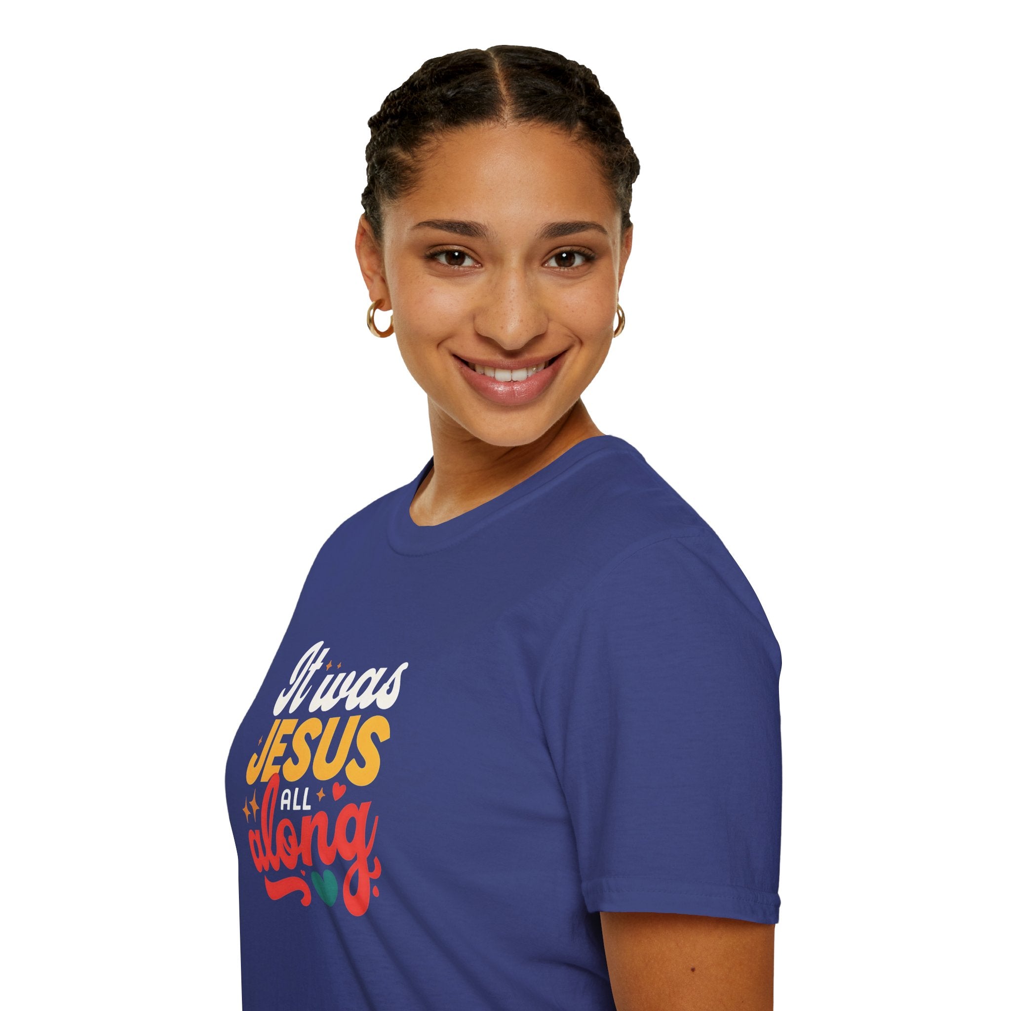 It Was Jesus All Along Gildan T-Shirt – Christian Faith Graphic Tee – Unisex Religious Shirt – Inspirational Jesus Quote – Gift for Believers