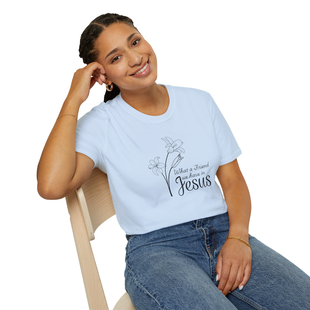 What a Friend We Have in Jesus Gildan Christian T-Shirt |  Faith Graphic Tee | Christian Gifts