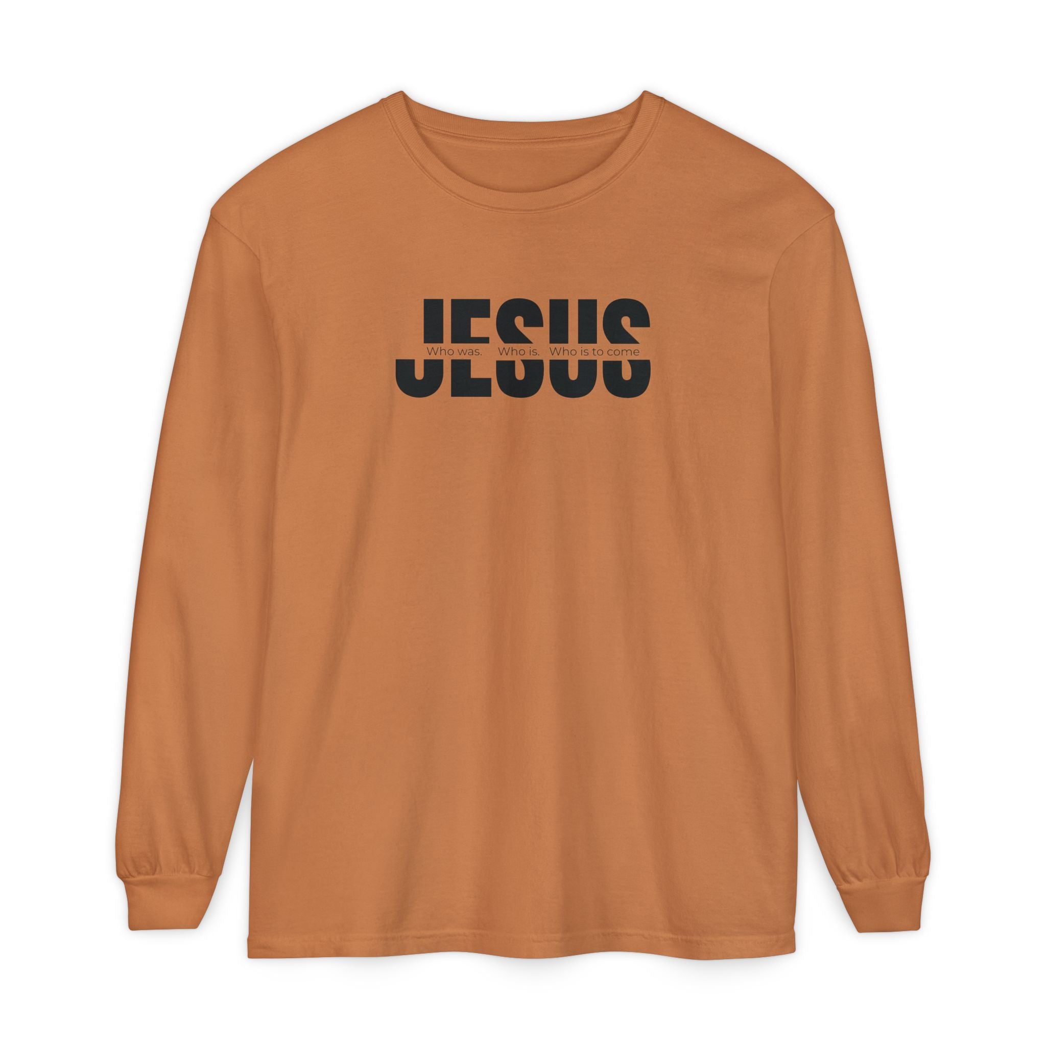Jesus Comfort Colors Christian Long Sleeve Shirt | Faith Graphic Tee | Garment Dyed Cotton