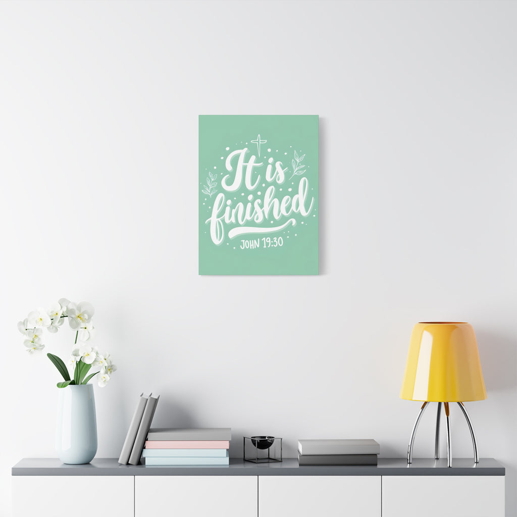 It Is Finished (John 19:30) Matte Canvas Wall Art | Christian Home Decor