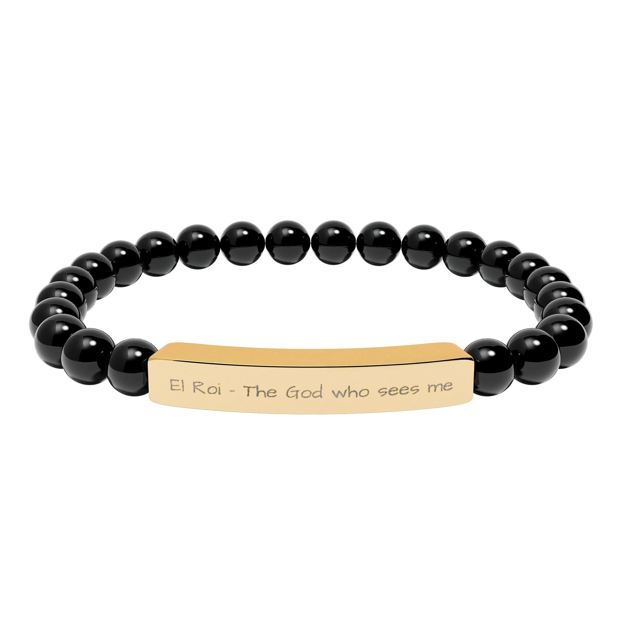 El Roi Christian Bracelet for Women | Natural Stone Stretch | Faith Jewelry Gift