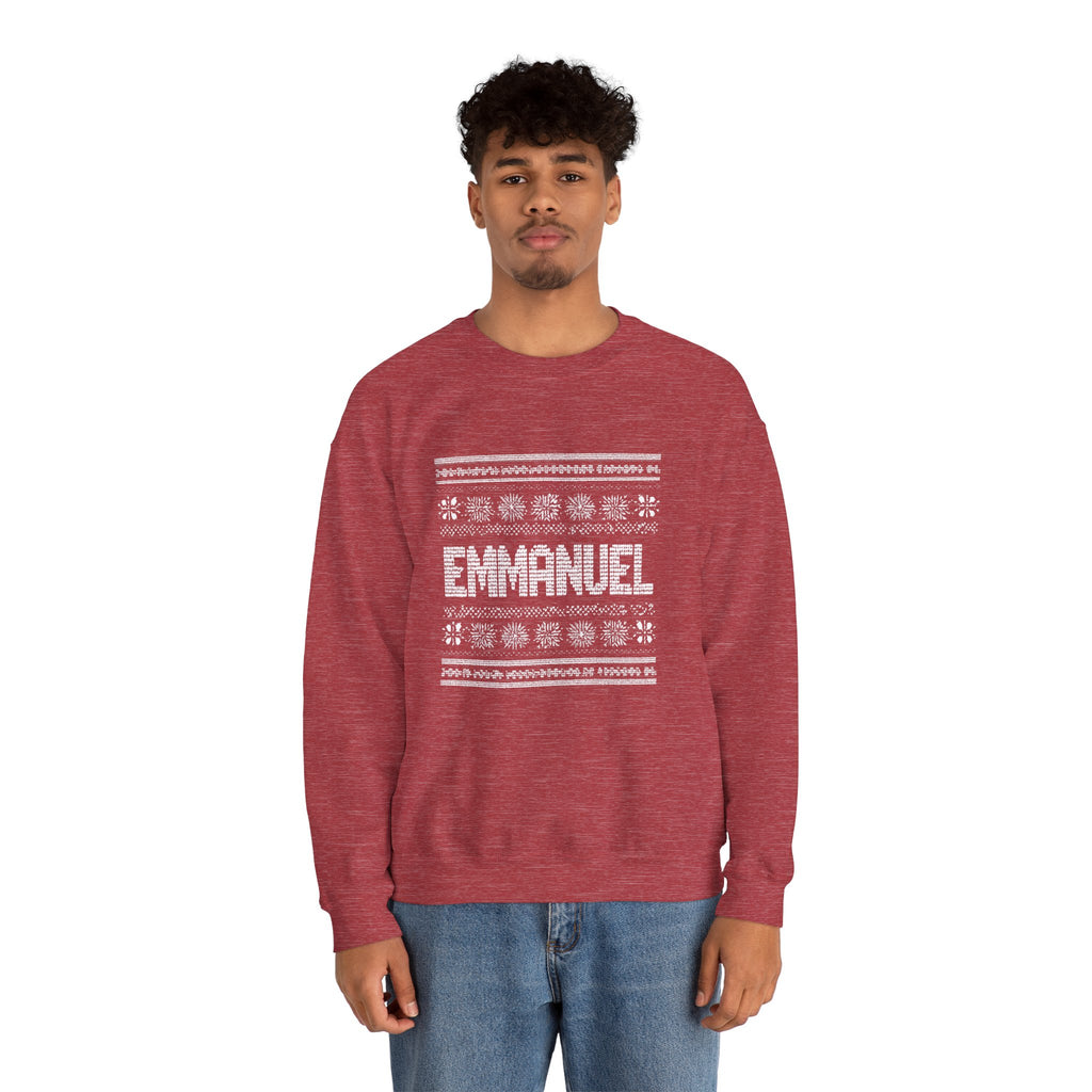 Emmanuel Gildan Unisex Christmas Crewneck Sweatshirt |Christian Holiday Gift