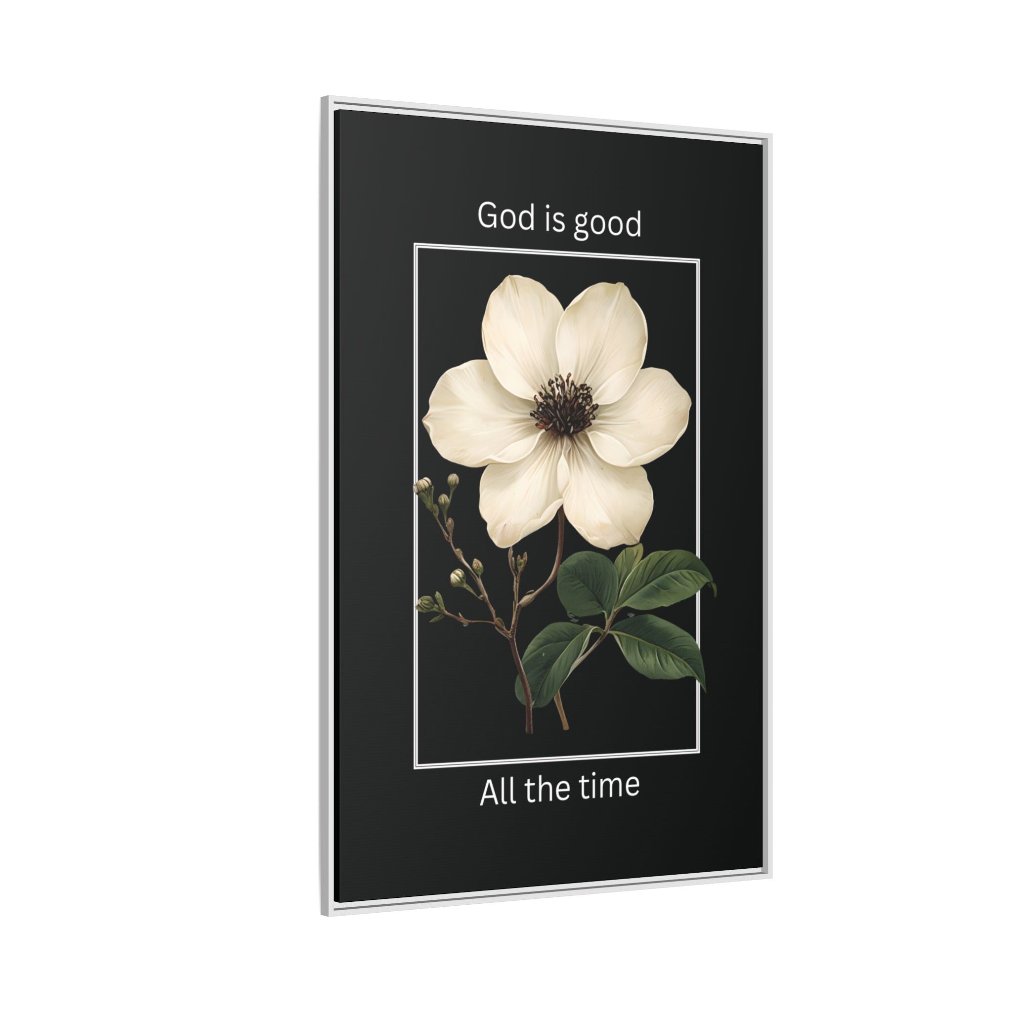 God is Good All The Time Christian Framed Matte Canvas Wall Art | Faith Inspirational Home Decor