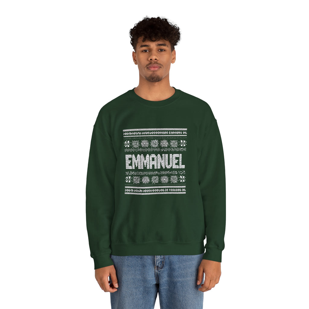 Emmanuel Gildan Unisex Christmas Crewneck Sweatshirt |Christian Holiday Gift