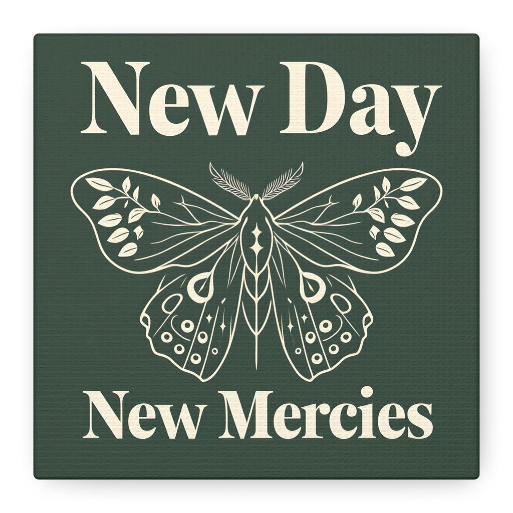 New Day New Mercies Christian Matte Canvas Wall Art | Faith Home Decor | Christian Housewarming Gift