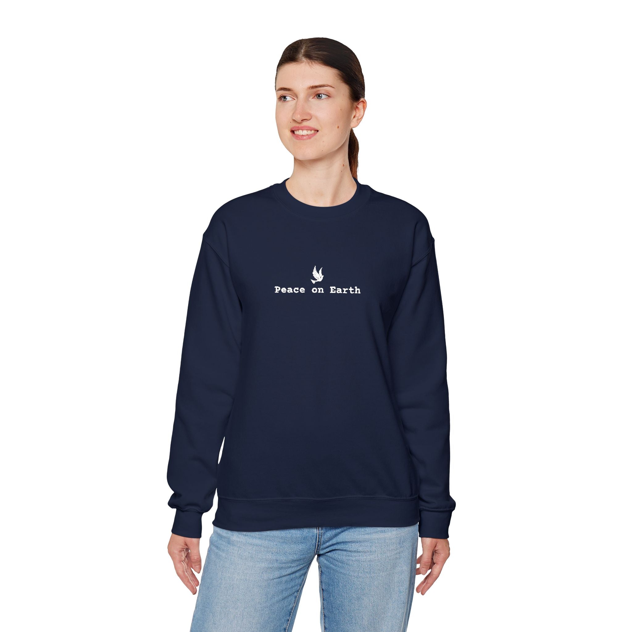 Peace on Earth Embroidered Gildan Christian Crewneck Unisex Sweatshirt | Christian gift | Christmas sweatshirt & gift