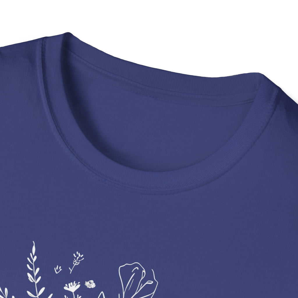 Created with Purpose Carried By Grace Christian Floral Gildan T-Shirt Women’s Faith Shirt Minimalist Design Soft Cotton Tee