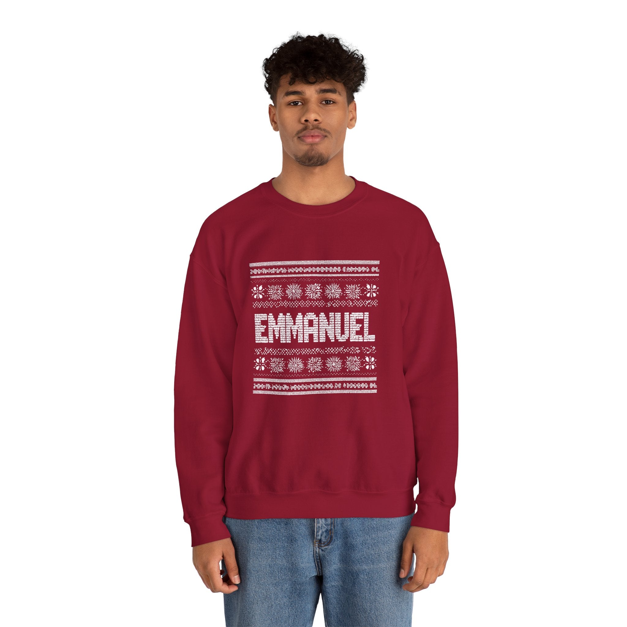 Emmanuel Gildan Unisex Christmas Crewneck Sweatshirt |Christian Holiday Gift