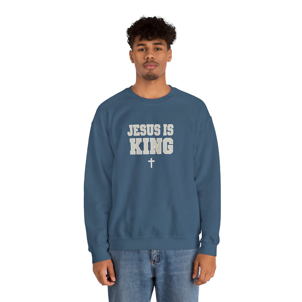 Jesus is King Gildan Unisex Crewneck Sweatshirt | Christian Apparel | Inspirational Gift | Cozy Everyday Wear