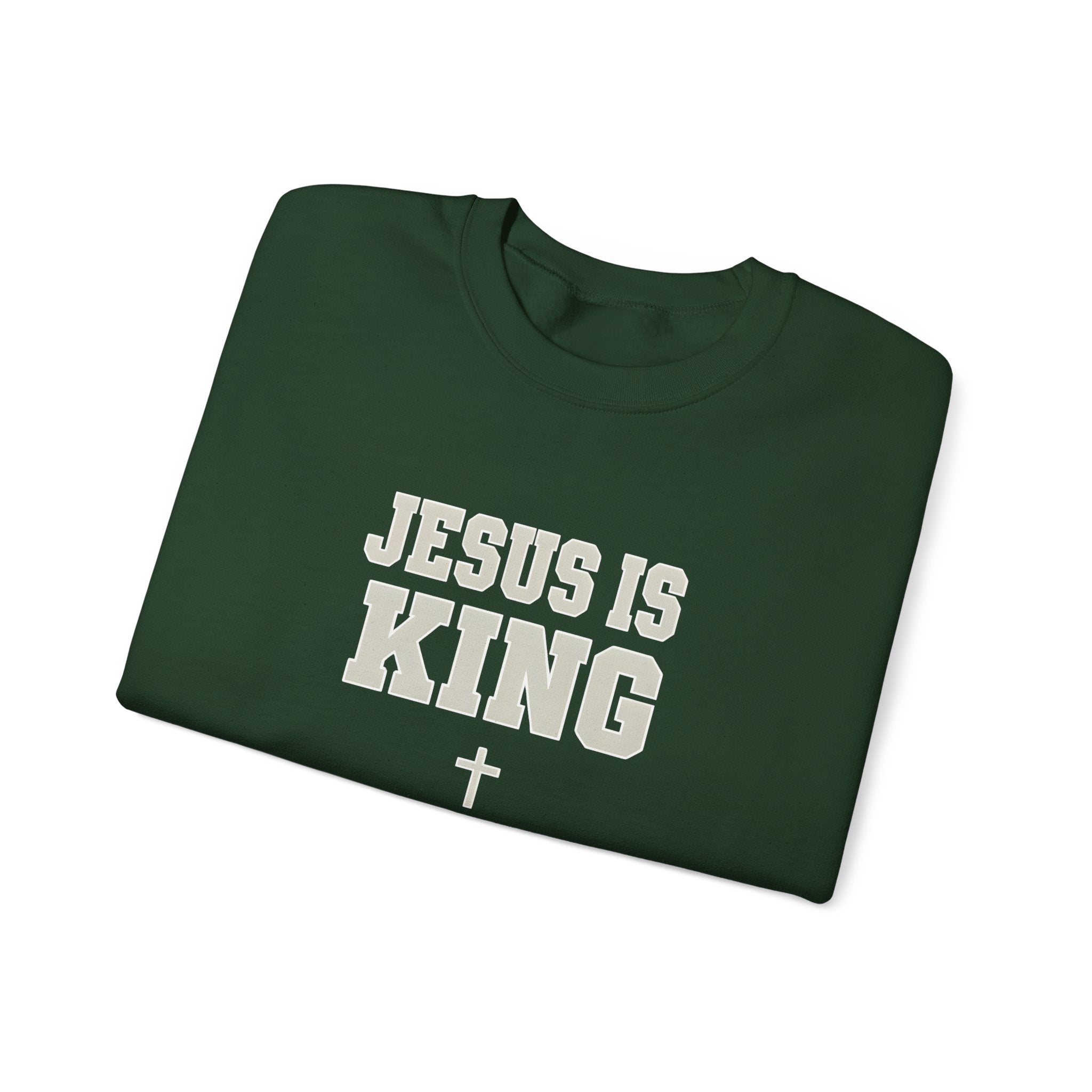 Jesus is King Gildan Unisex Crewneck Sweatshirt | Christian Apparel | Inspirational Gift | Cozy Everyday Wear