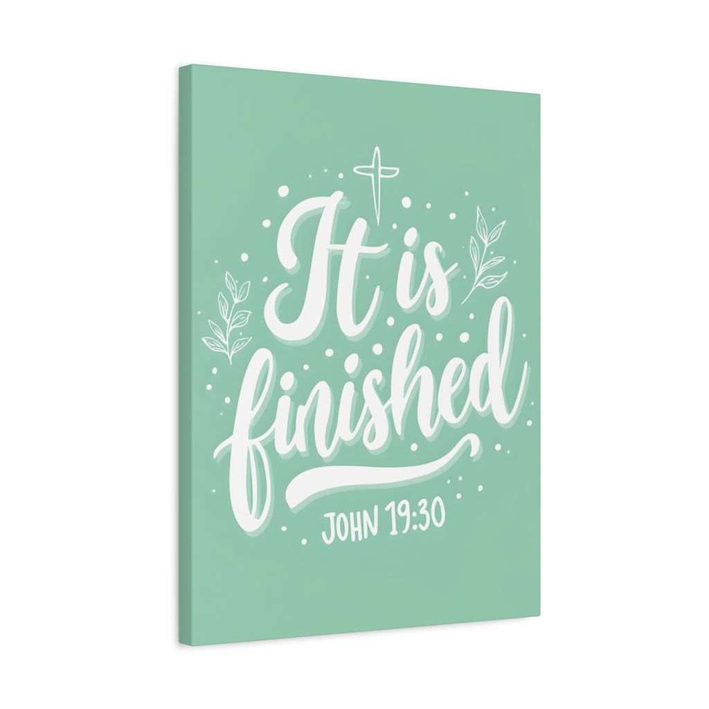 It Is Finished (John 19:30) Matte Canvas Wall Art | Christian Home Decor