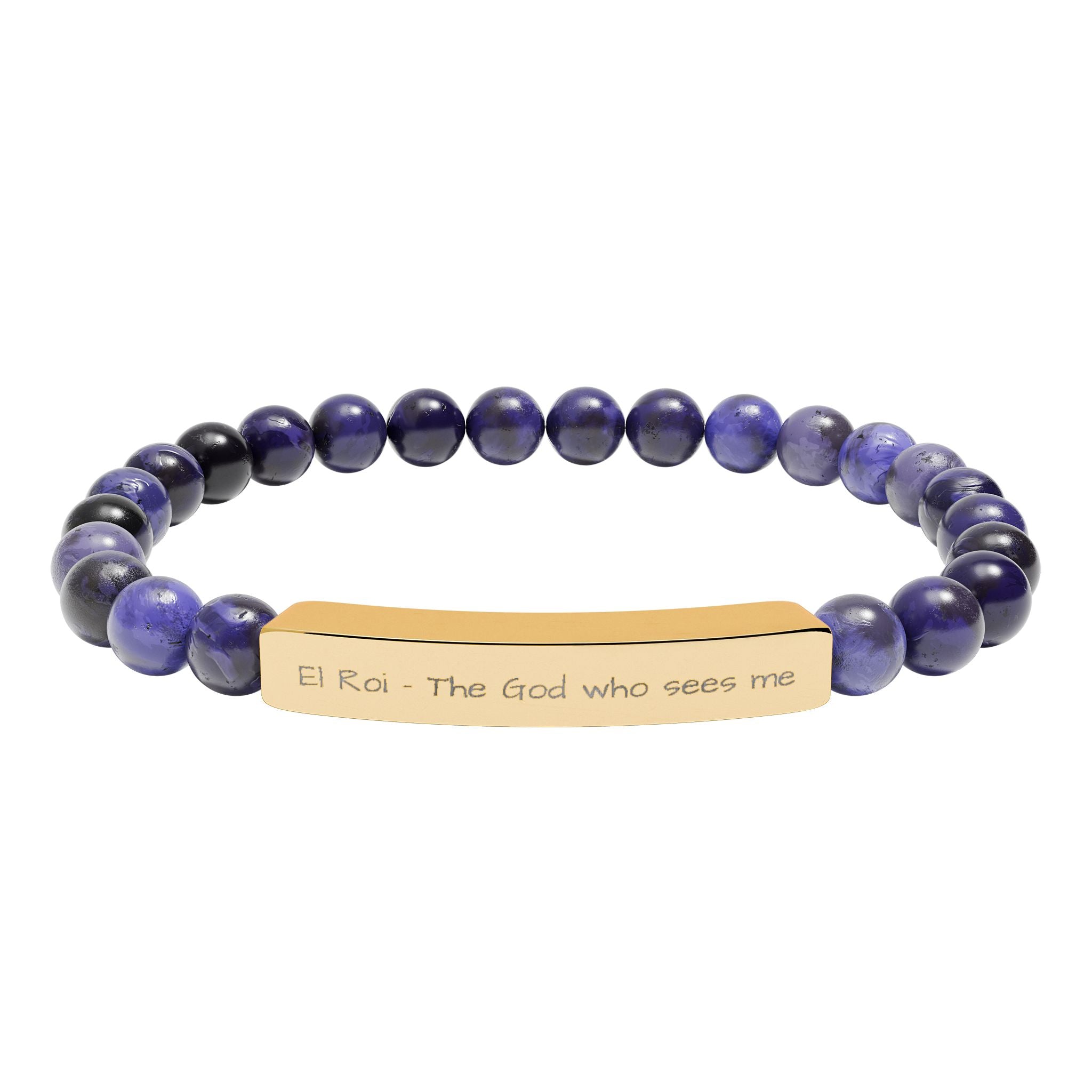 El Roi Christian Bracelet for Women | Natural Stone Stretch | Faith Jewelry Gift