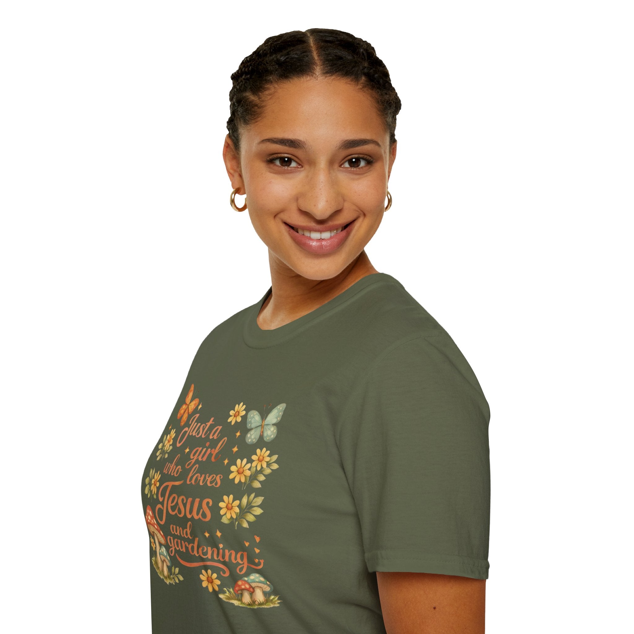 Just A Girl Who Loves Jesus and Gardening Gildan Unisex Tshirt | Christian Gardening T-Shirt | Faith Shirt | Cotton Tee