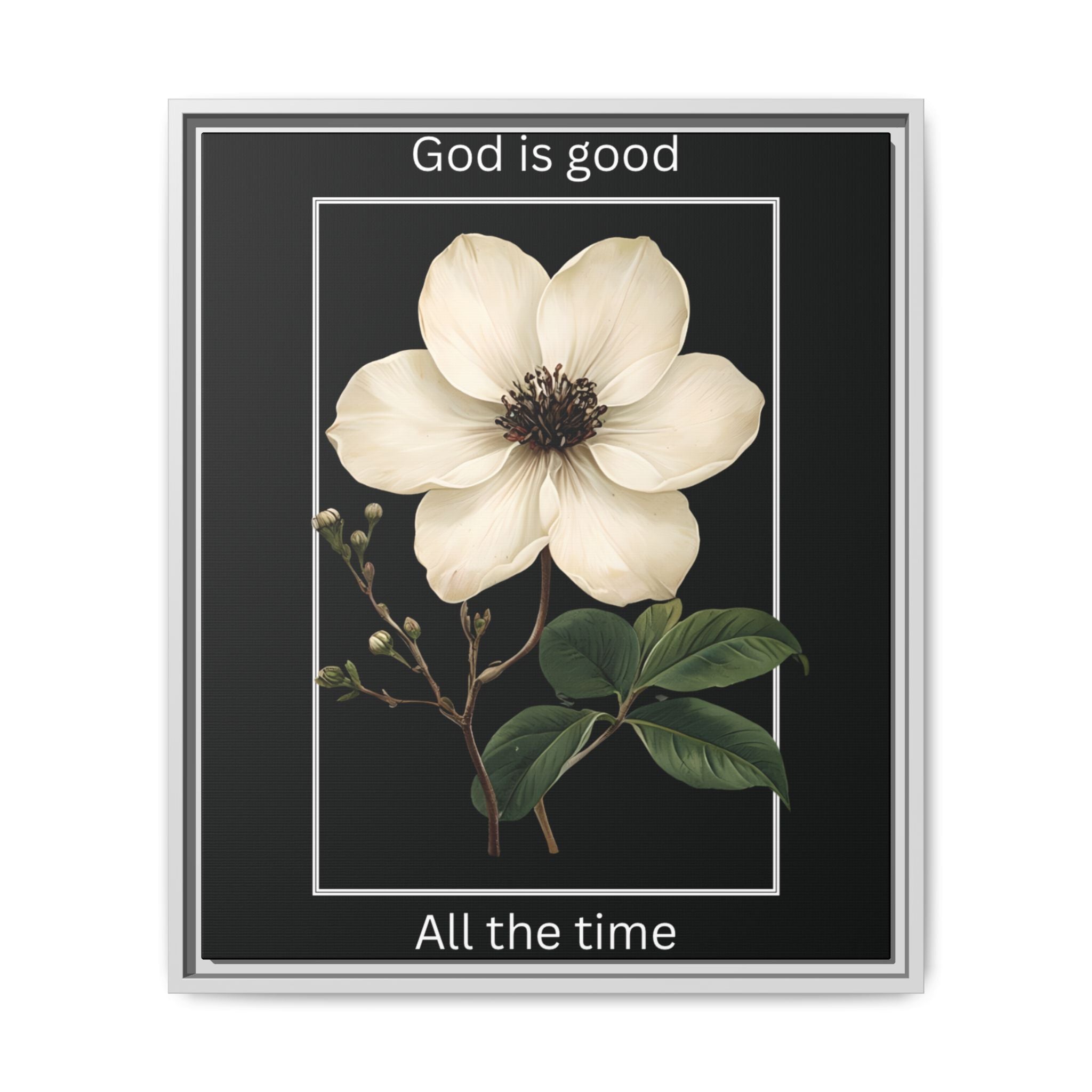 God is Good All The Time Christian Framed Matte Canvas Wall Art | Faith Inspirational Home Decor