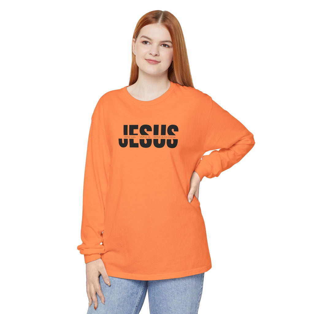 Jesus Comfort Colors Christian Long Sleeve Shirt | Faith Graphic Tee | Garment Dyed Cotton