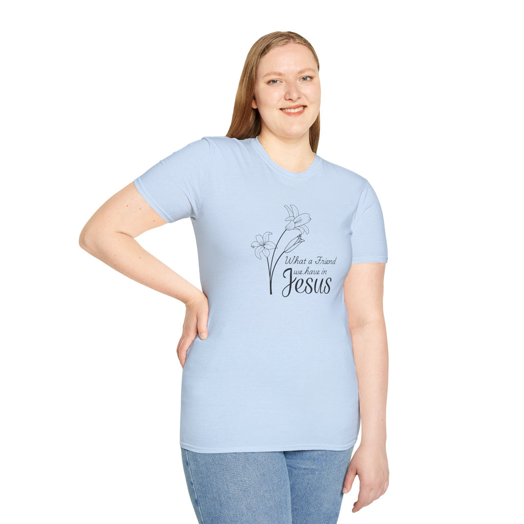 What a Friend We Have in Jesus Gildan Christian T-Shirt |  Faith Graphic Tee | Christian Gifts