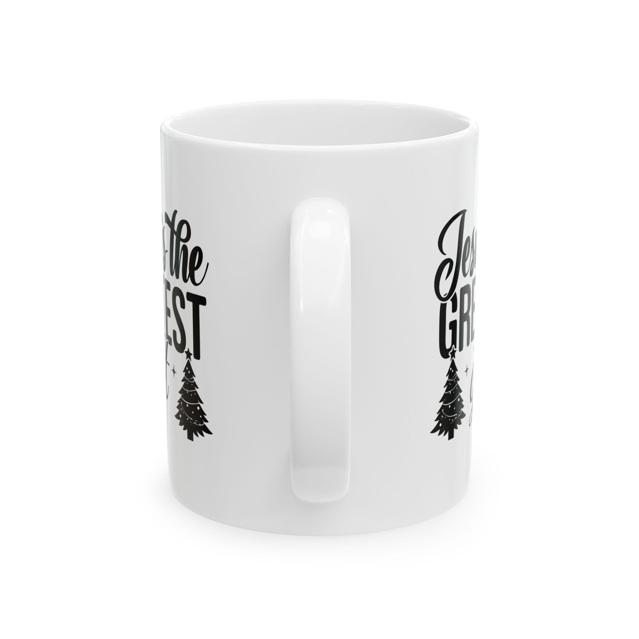 Jesus is the Greatest Gift Christian Winter Coffee Mug | Christmas Pine Design | Ceramic Christmas Mug Gift | 11oz 15oz