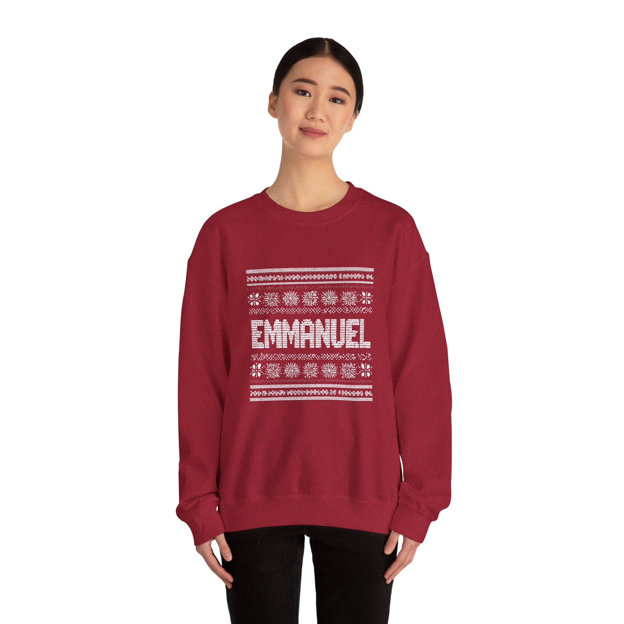 Emmanuel Gildan Unisex Christmas Crewneck Sweatshirt |Christian Holiday Gift