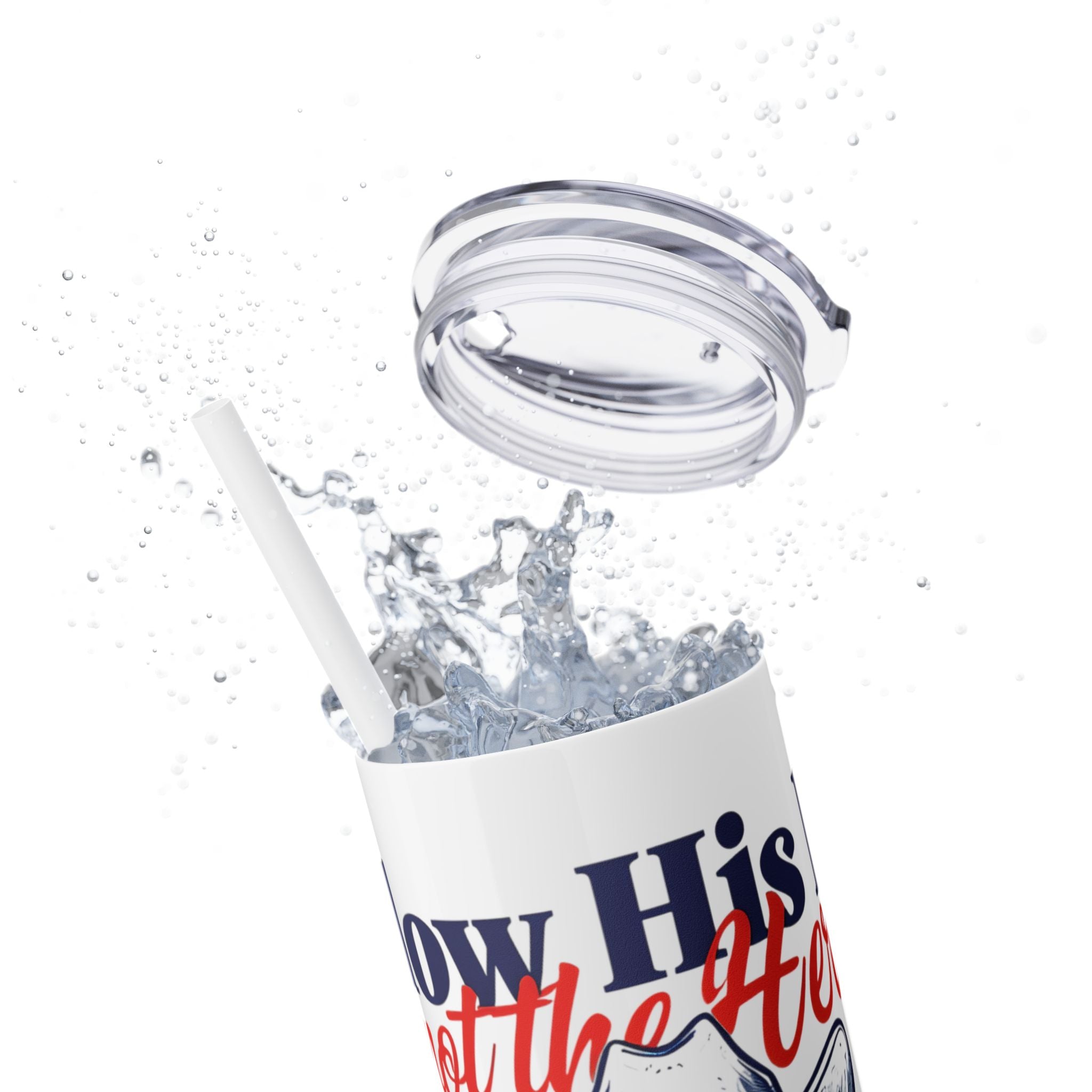 Follow His Lead, Not the Herd, 20 oz Insulated Skinny Tumbler | Stainless Steel Travel Cup | Christian Drinkware | Highland Cow