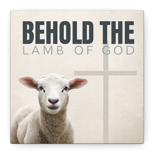 Behold the Lamb of God Canvas – Christian Wall Art with Lamb & Cross Design (Multiple Sizes)