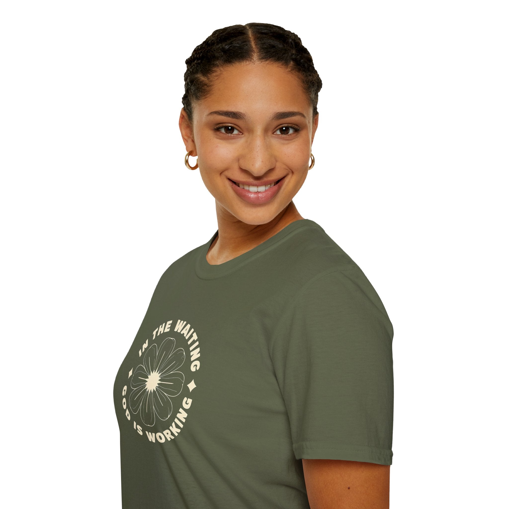 In the Waiting God Is Working Christian Gildan Unisex T-shirt | Women’s Faith Graphic Tee