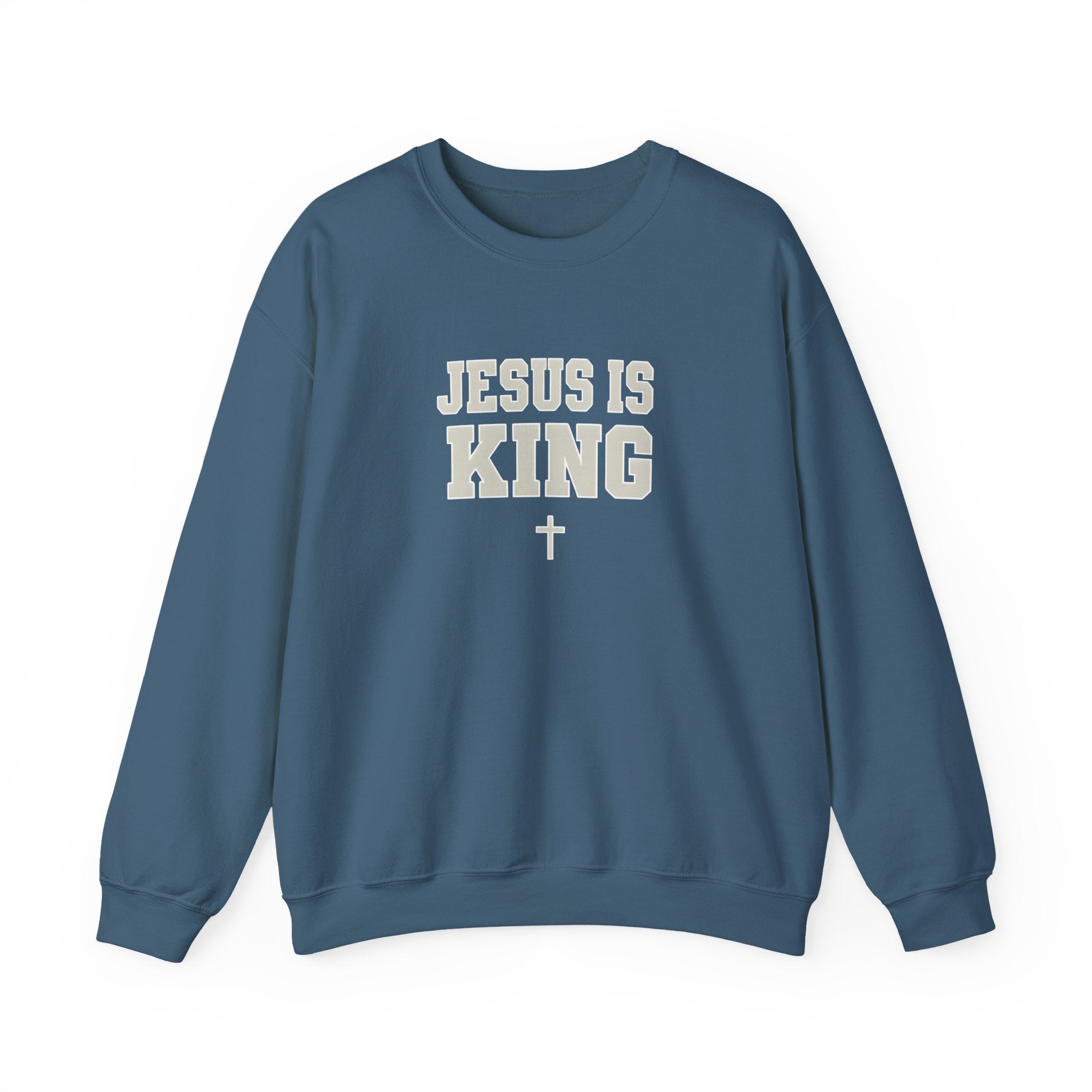 Jesus is King Gildan Unisex Crewneck Sweatshirt | Christian Apparel | Inspirational Gift | Cozy Everyday Wear