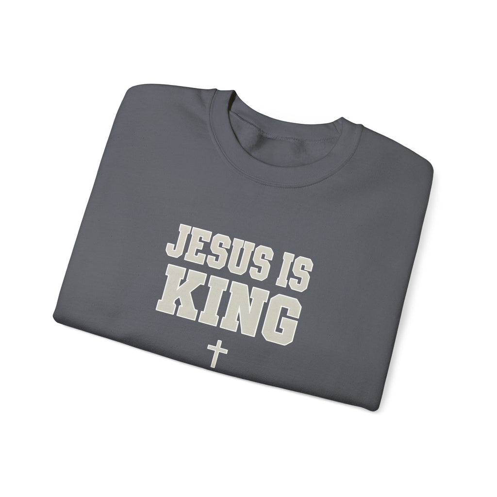 Jesus is King Gildan Unisex Crewneck Sweatshirt | Christian Apparel | Inspirational Gift | Cozy Everyday Wear