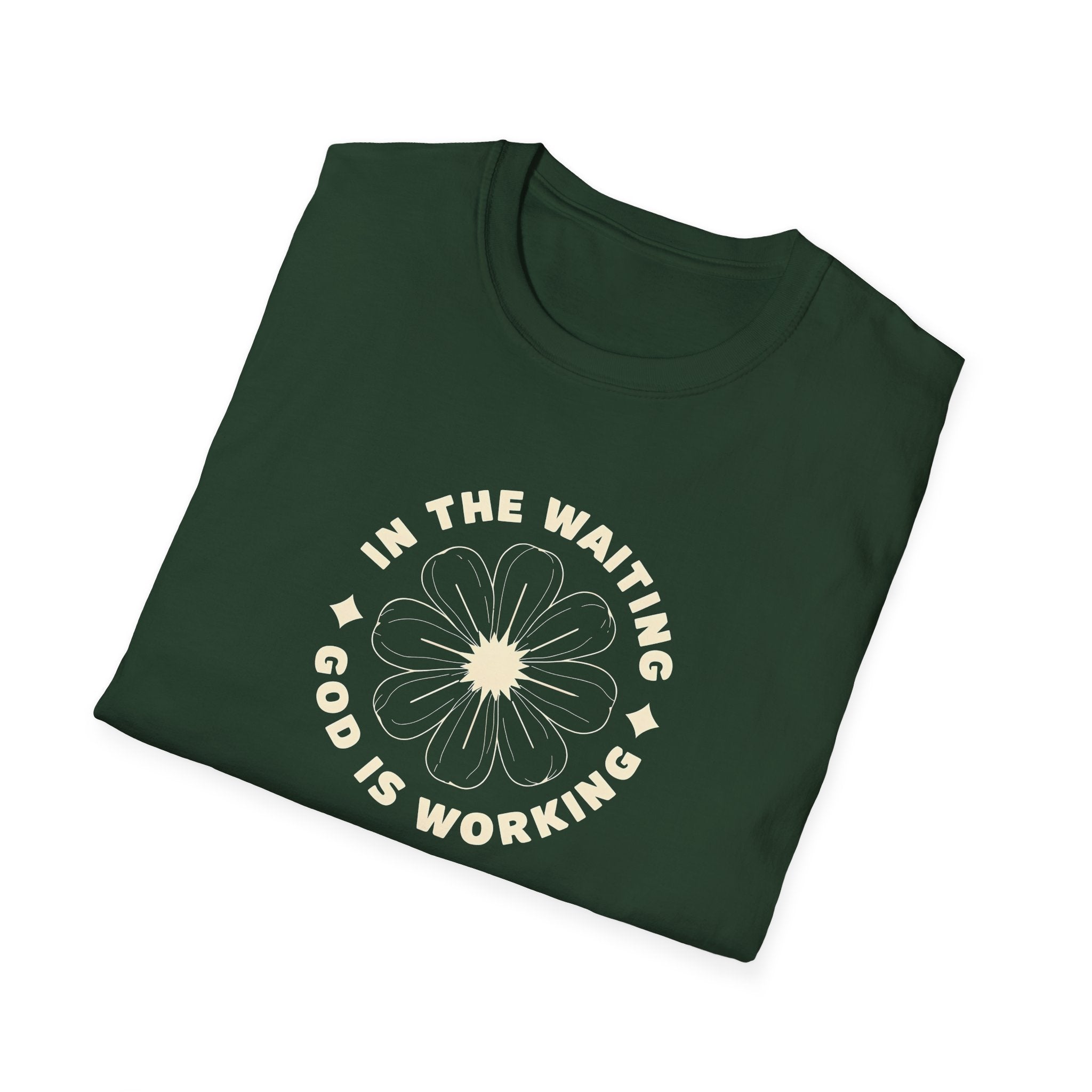 In the Waiting God Is Working Christian Gildan Unisex T-shirt | Women’s Faith Graphic Tee