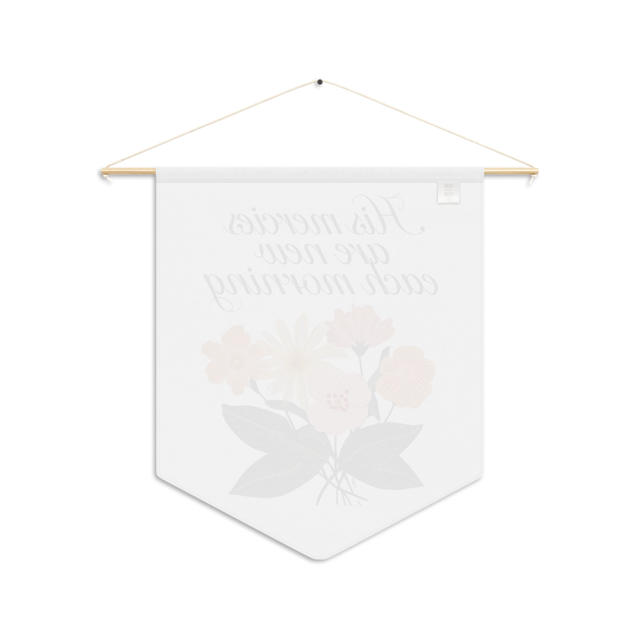 Christian Home Decor Pennant – Inspirational Wall Hanging with Floral Design – Uplifting Gift for Home or Office