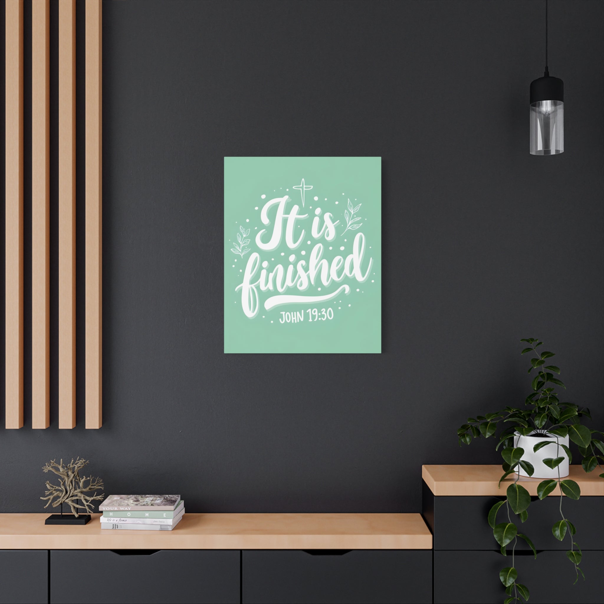 It Is Finished (John 19:30) Matte Canvas Wall Art | Christian Home Decor